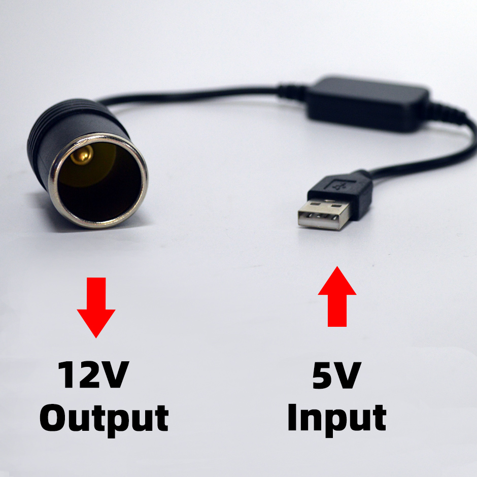 Accessories For Vaping - 5Vから12VへのコンバーターケーブルエクステンダーUSBまたはタイプC充電器からシガーライターソケットへの電源アダプター電子機器アクセサリー